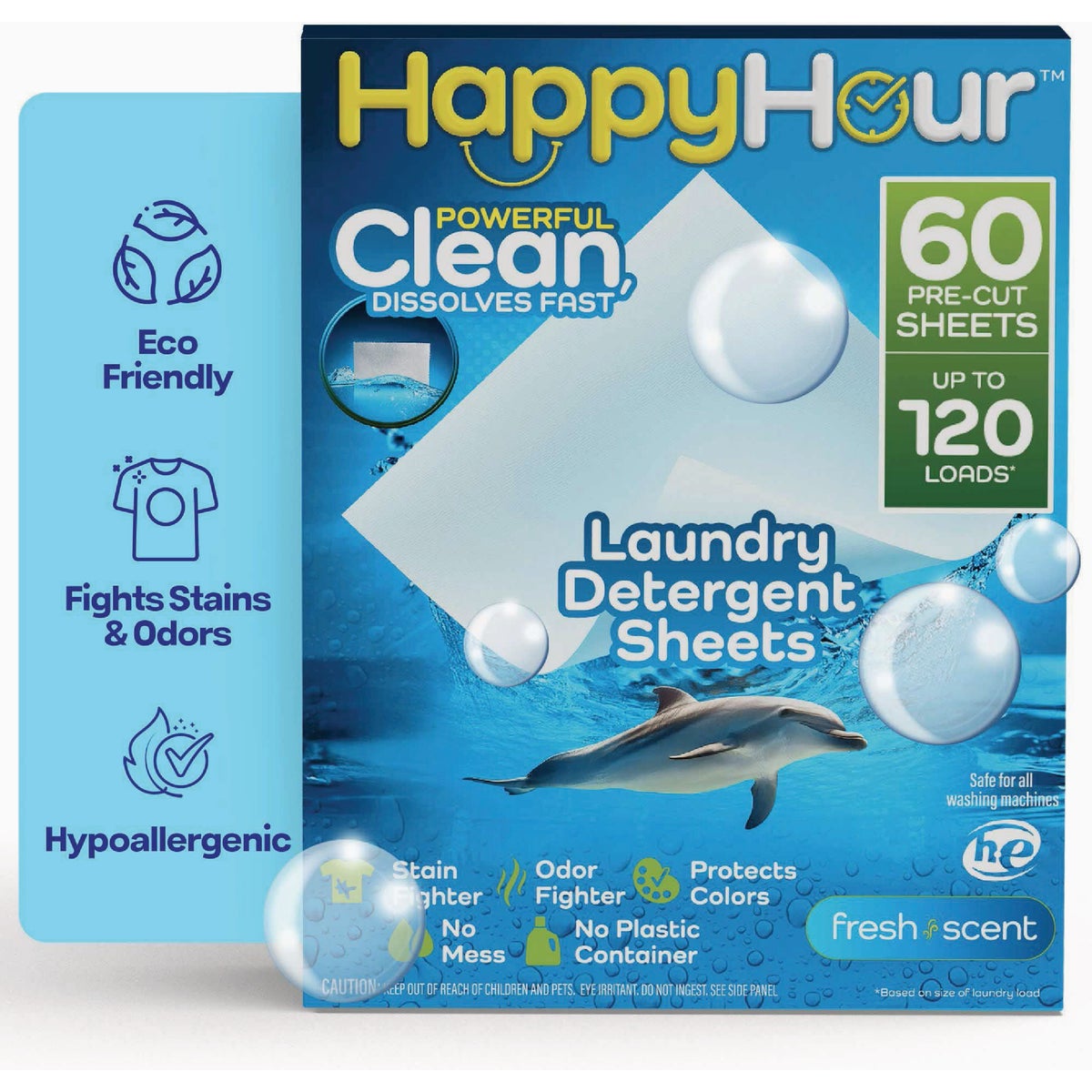 Happy Hour Laundry Detergent Sheets, Fresh Scent (60-Count) Image 2