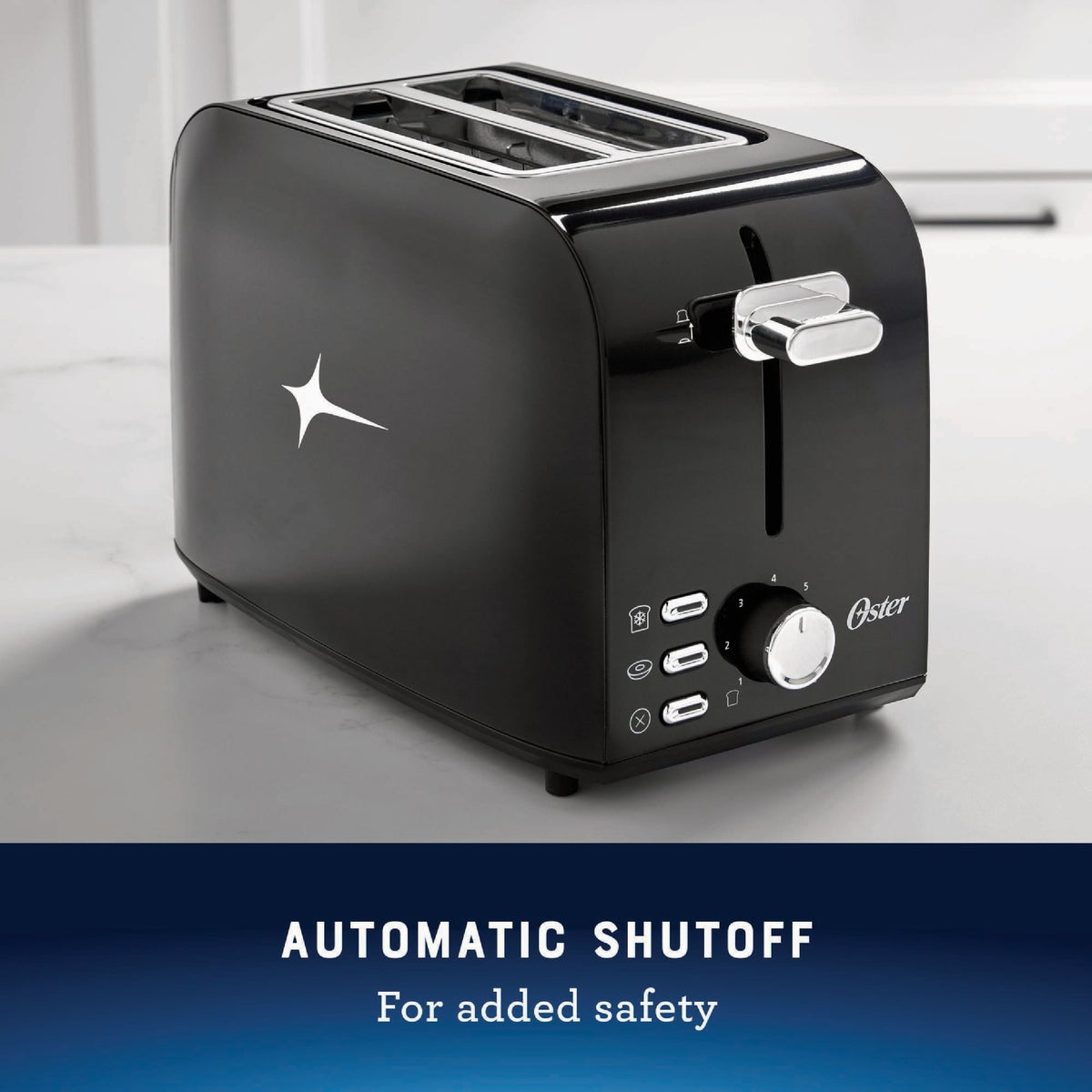 Oster Black Stainless Steel 2-Slice Toaster with Extra Wide Slots Image 2