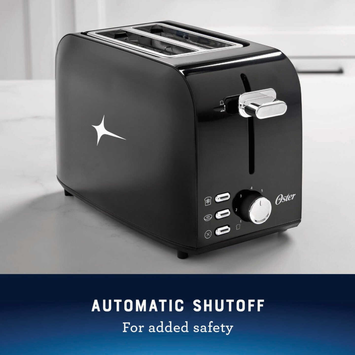 Oster Black Stainless Steel 2-Slice Toaster with Extra Wide Slots Image 2