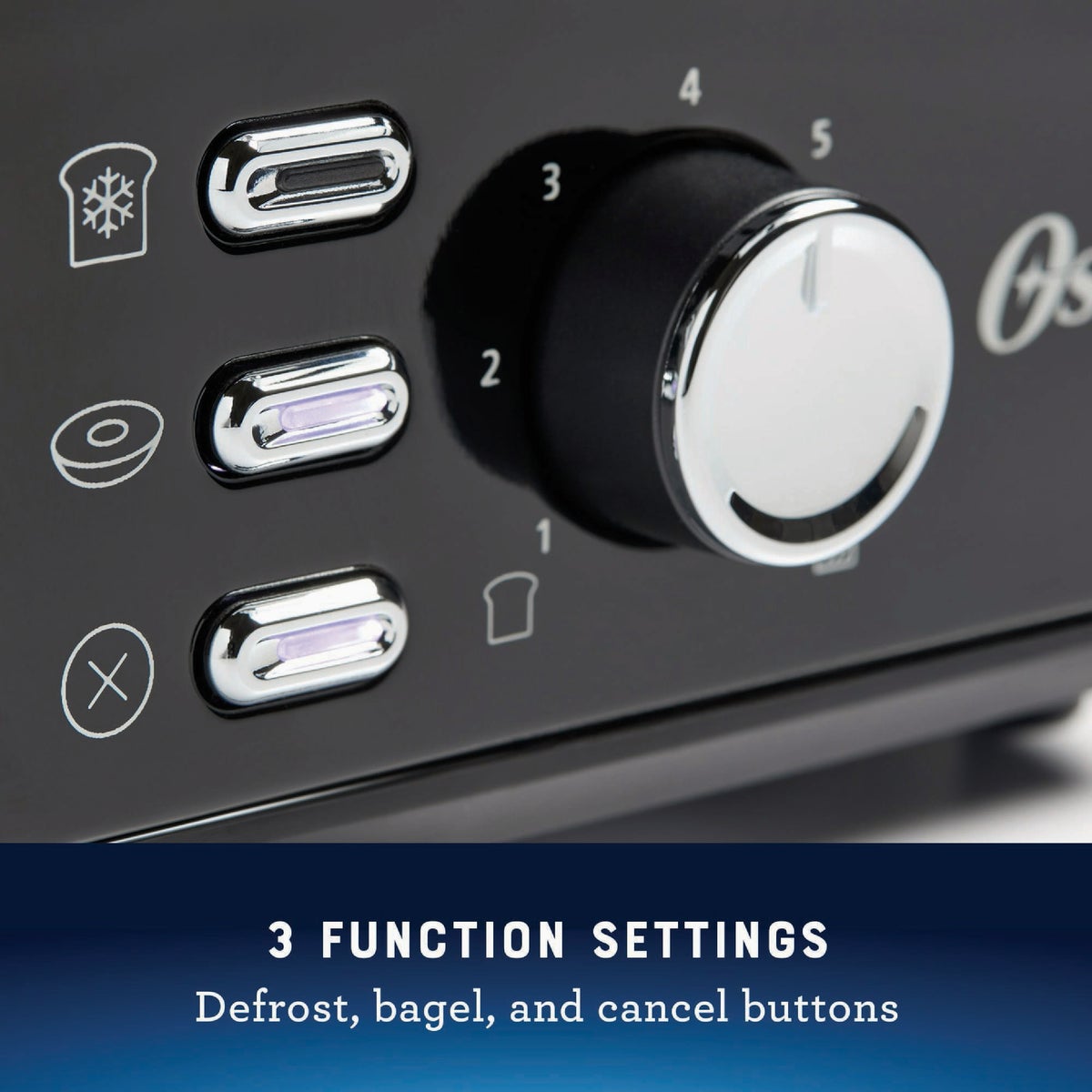 Oster Black Stainless Steel 2-Slice Toaster with Extra Wide Slots Image 5