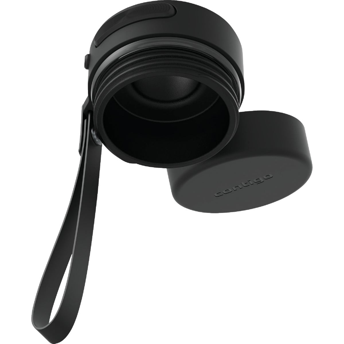 Contigo AutoPop 24 Oz. Leakproof Insulated Stainless Steel Water Bottle with Carry Strap and Shaker Ball, Black Image 4