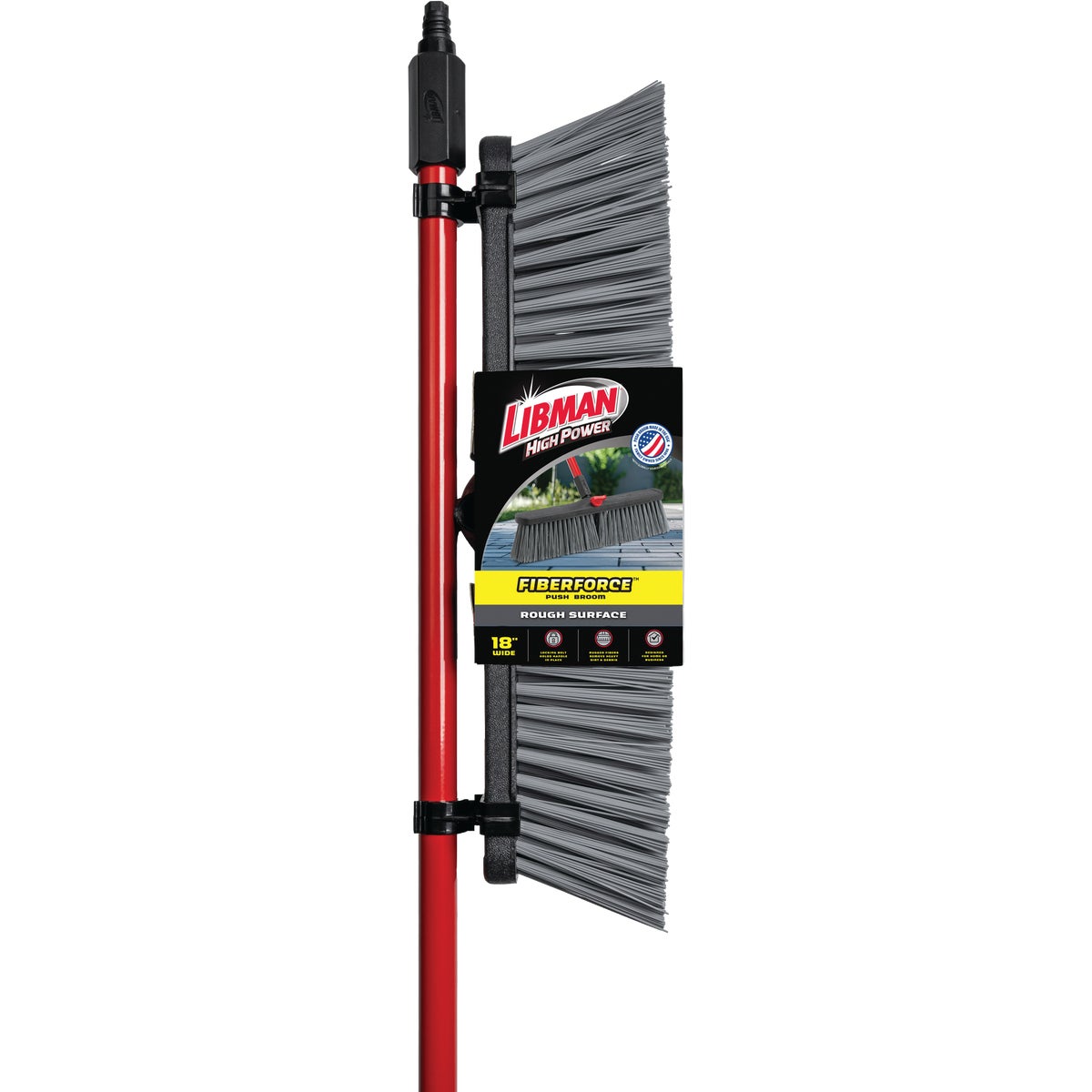 Libman 18 In. x 64 In. Steel Handle Rough Surface Push Broom Image 2