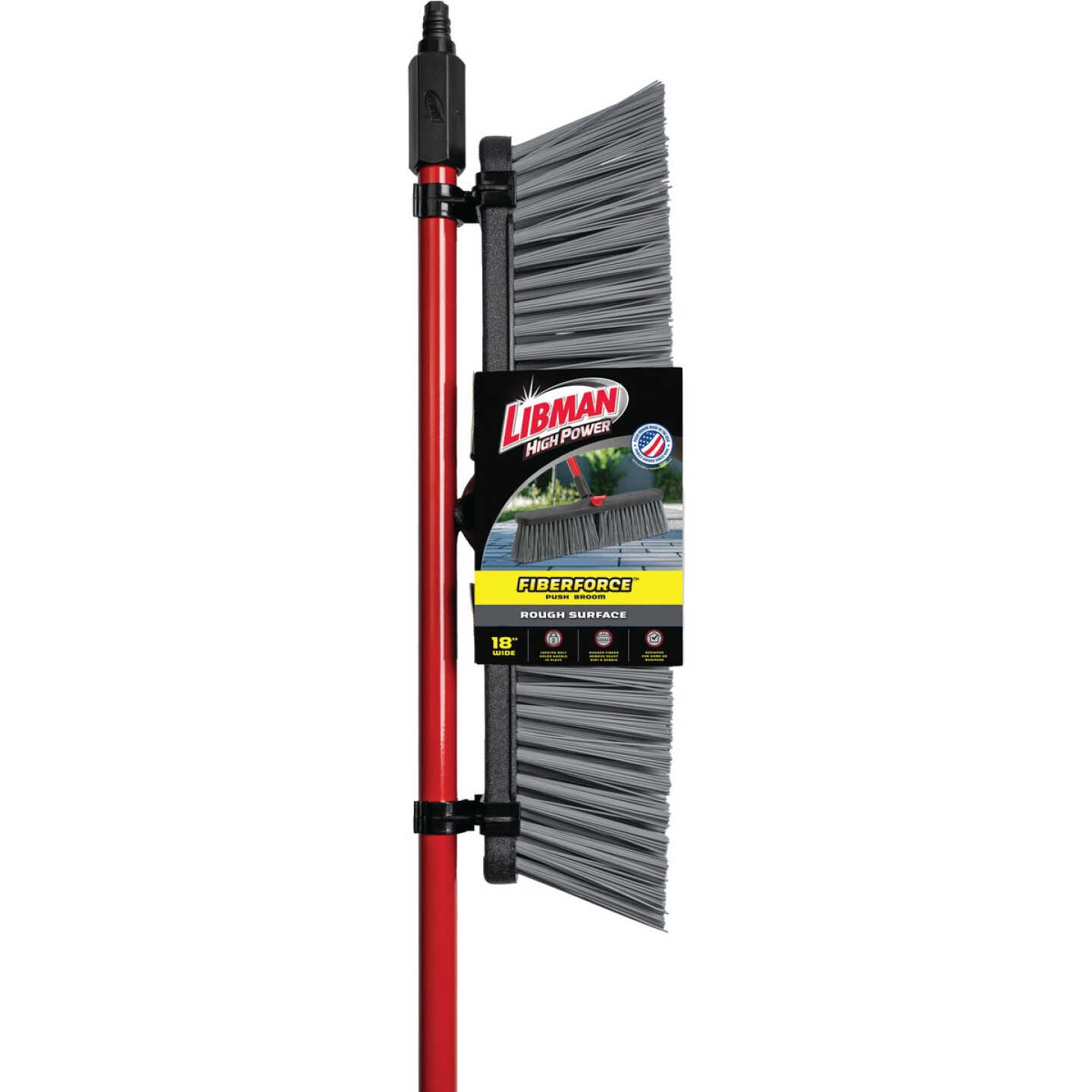 Libman 18 In. x 64 In. Steel Handle Rough Surface Push Broom Image 2