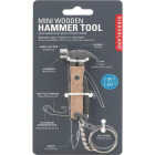 Kikkerland 7-In-1 Wood Mini Hammer Multi-Tool with Keyring Image 1