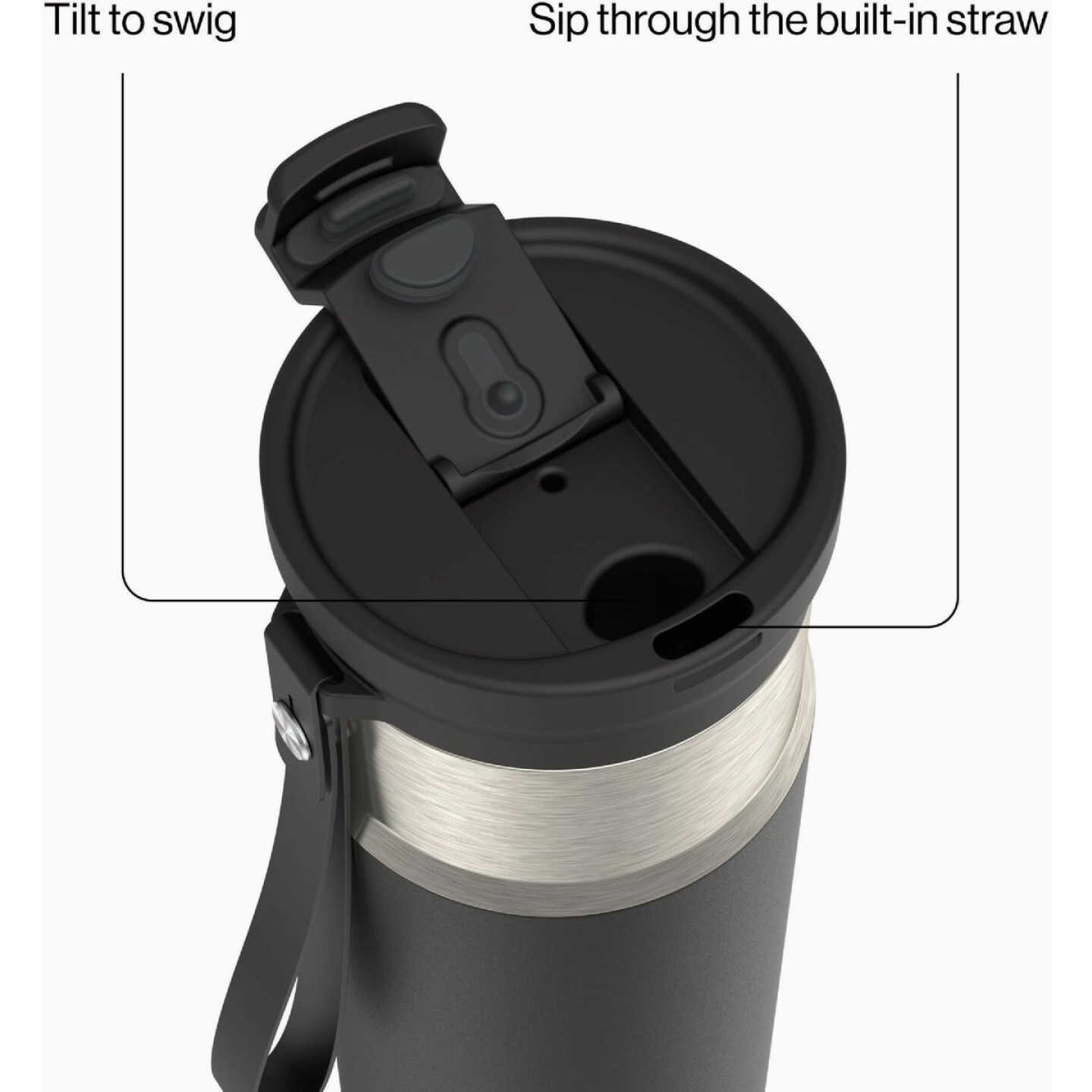 Contigo DualSip 20 Oz. Leakproof Insulated Water Bottle with 2-Way Lid, Black Image 4