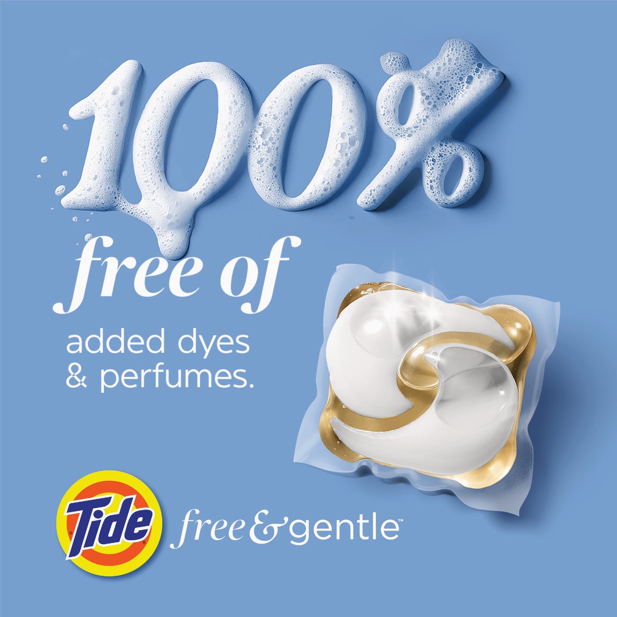 Tide Pods Free & Gentle Unscented Liquid Laundry Detergent Soap Pacs (14-Count) Image 2