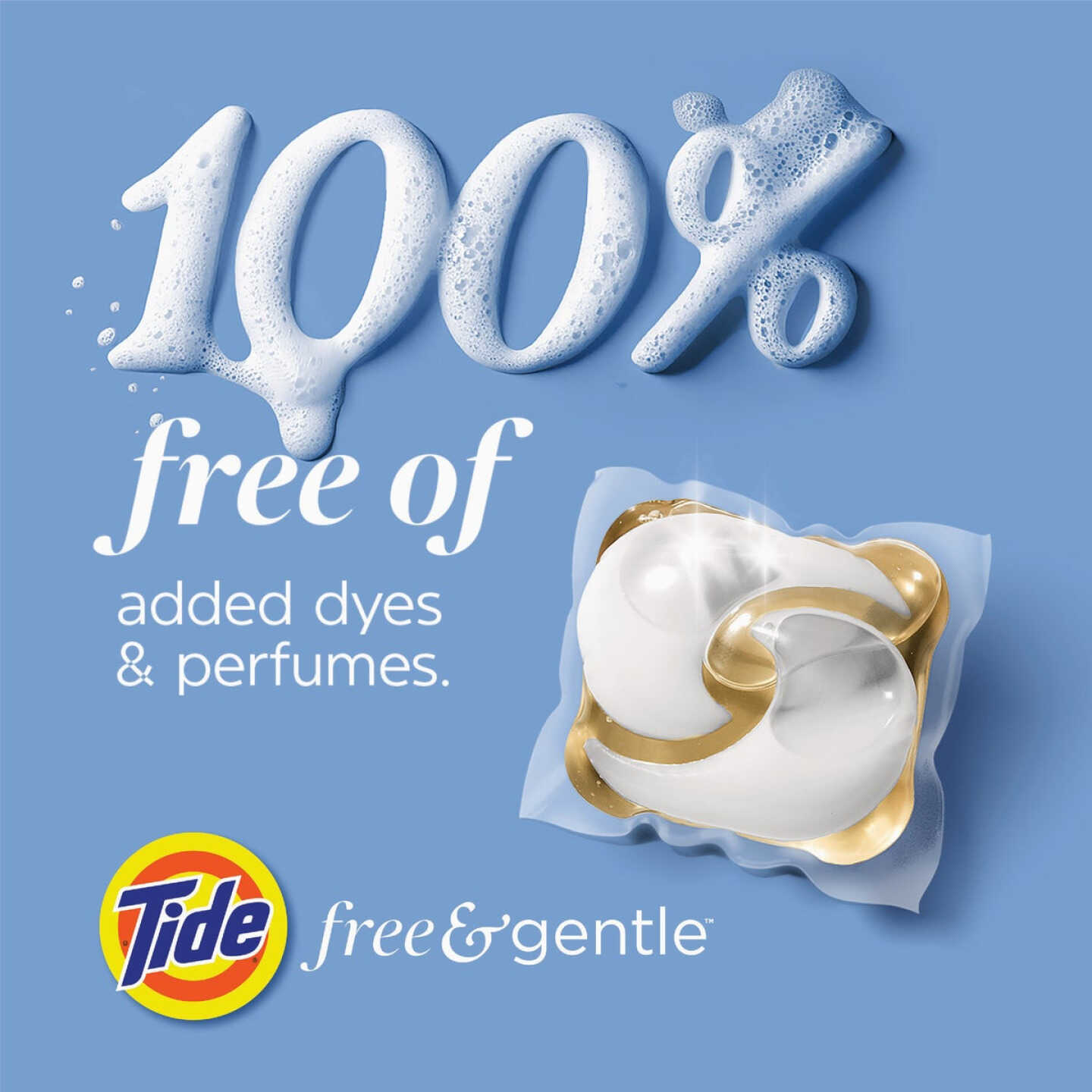 Tide Pods Free & Gentle Unscented Liquid Laundry Detergent Soap Pacs (14-Count) Image 2