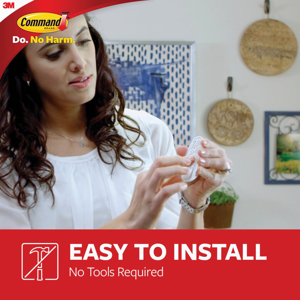 Command Medium Utility Hook, White, 2 Hooks, 4 Strips Image 2