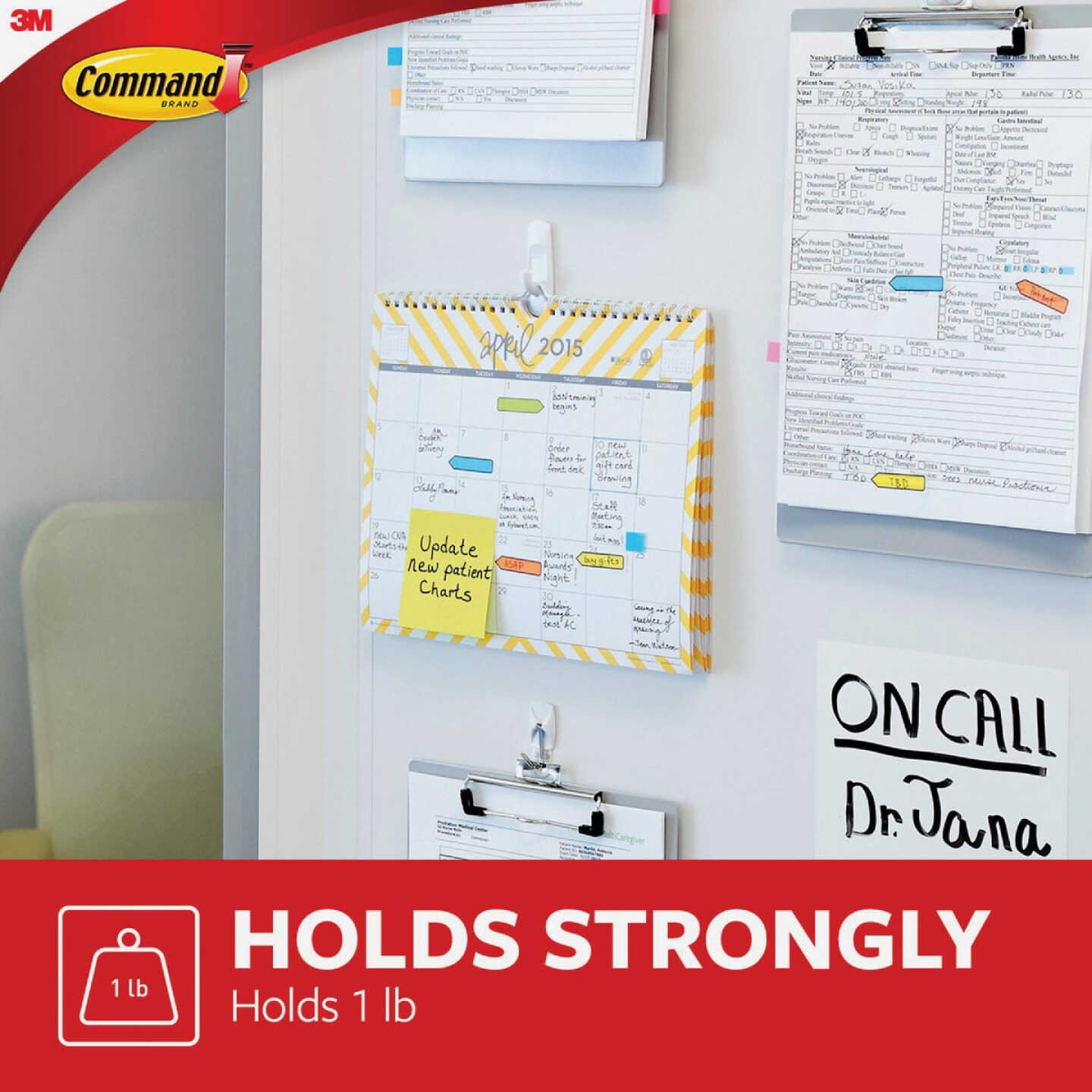 Command Medium Utility Hook, White, 2 Hooks, 4 Strips Image 4