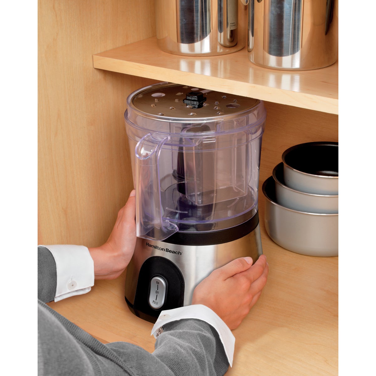 Hamilton Beach 10-Cup Stainless Steel Food Processor with Bowl Scraper Image 5