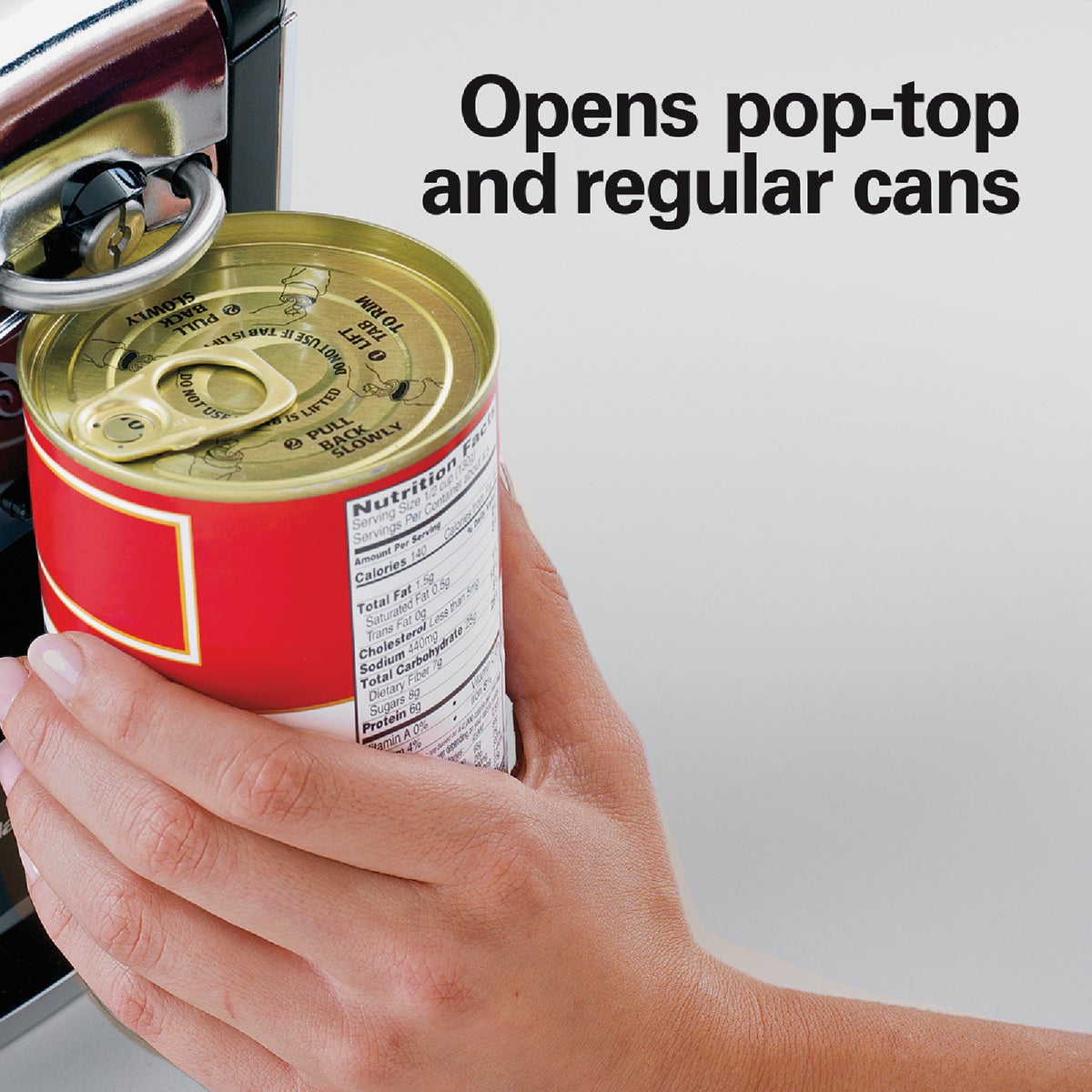Hamilton Beach Smooth Touch Chrome Electric Can Opener with Easy-Touch Opening Lever Image 4