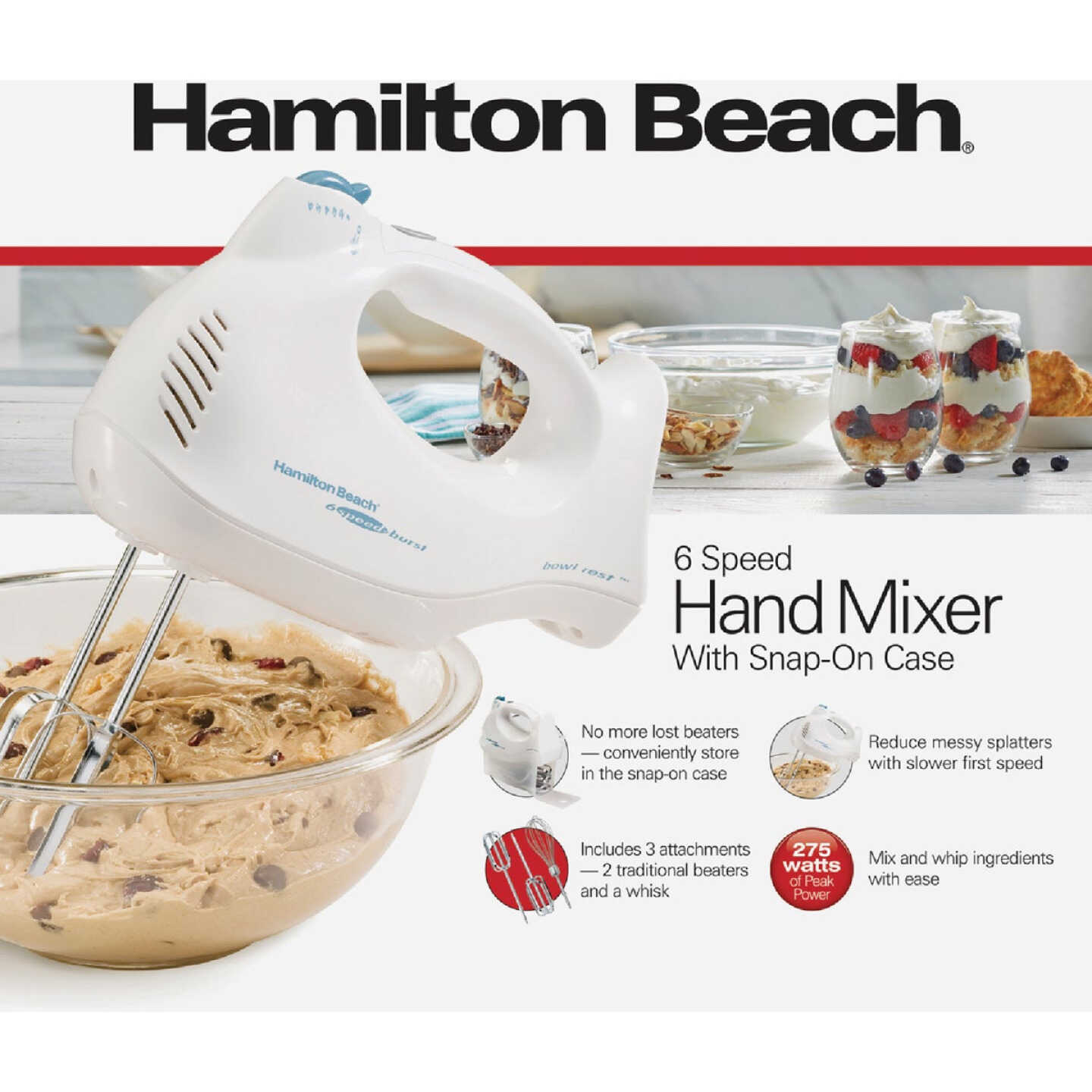 Hamilton Beach 6-Speed White Hand Mixer Image 5