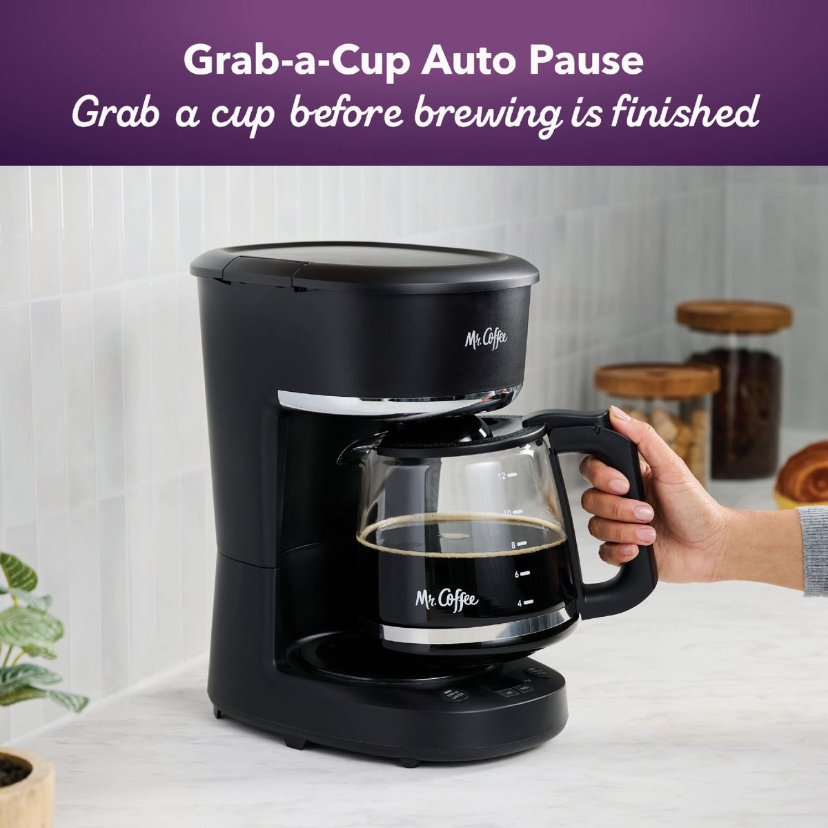 Mr. Coffee Programmable Coffee Maker, 12-Cup Coffee Maker, Black Image 2