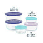 Pyrex Simply Store Glass Storage Bakeware Set with Assorted Colored Lids (10-Piece) Image 2