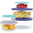 Pyrex Simply Store Glass Storage Bakeware Set with Assorted Colored Lids (10-Piece) Image 1