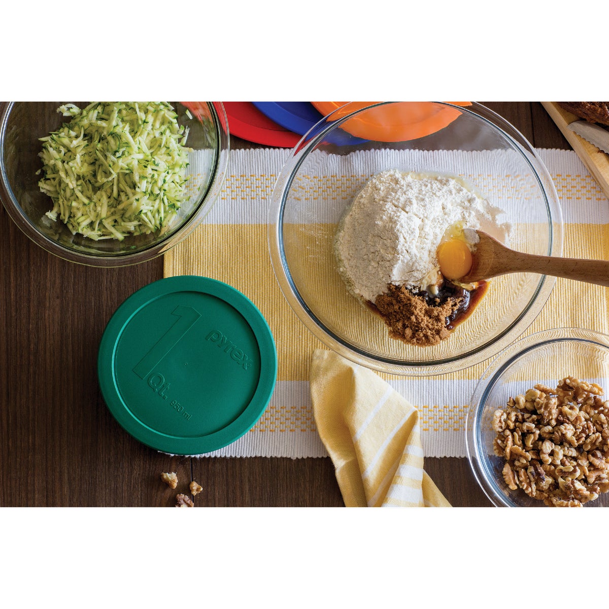 Pyrex Smart Essentials Covered Glass Pyrex Bowl Set (8-Piece) Image 2