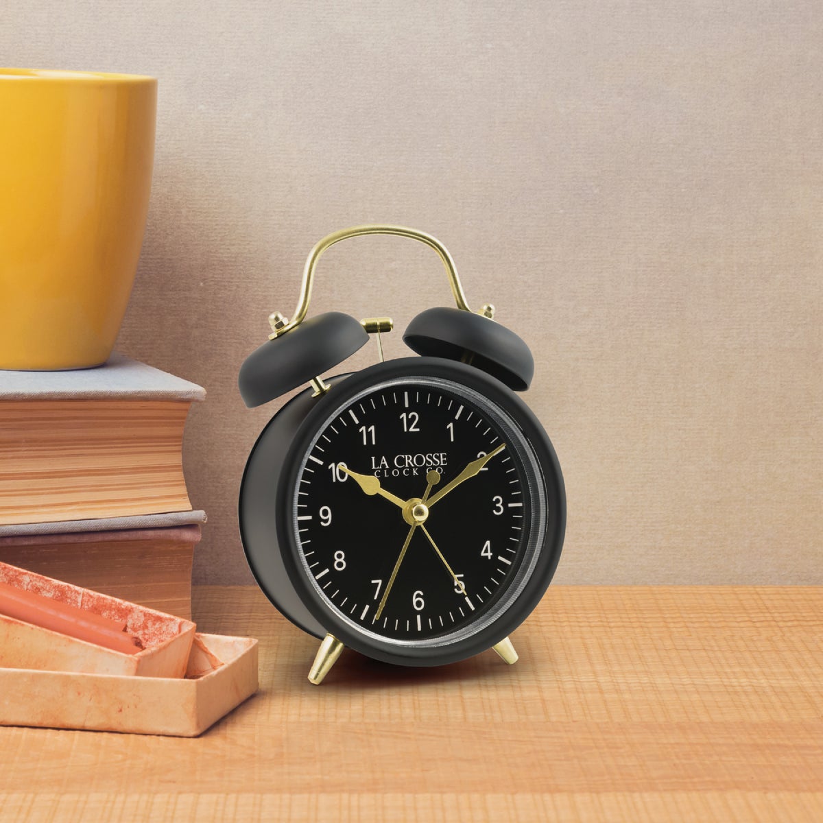La Crosse Clock Co. Black Twin Bell Alarm Clock Image 5