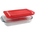 Pyrex Basics 3 Qt. Glass Oblong Baking Dish with Lid Image 1