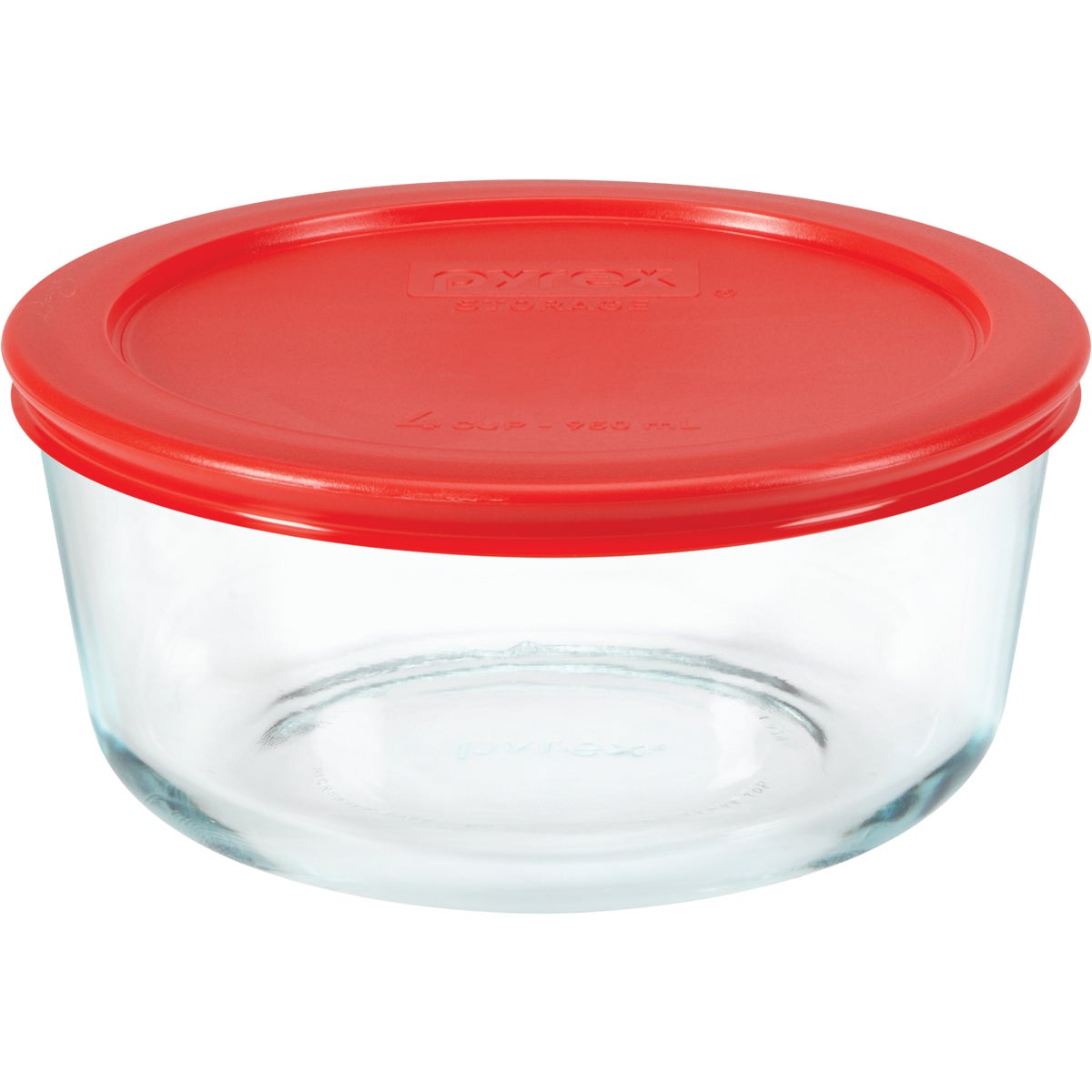 Pyrex Simply Store 4-Cup Round Glass Storage Container with Lid