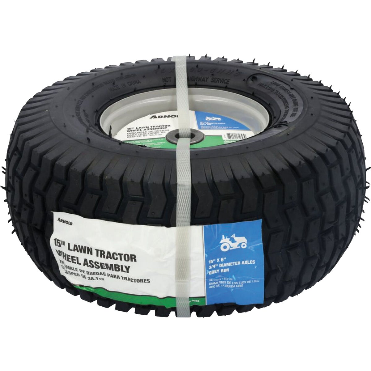 Arnold 15 In. Universal Lawn Tractor Mower Wheel Image 4