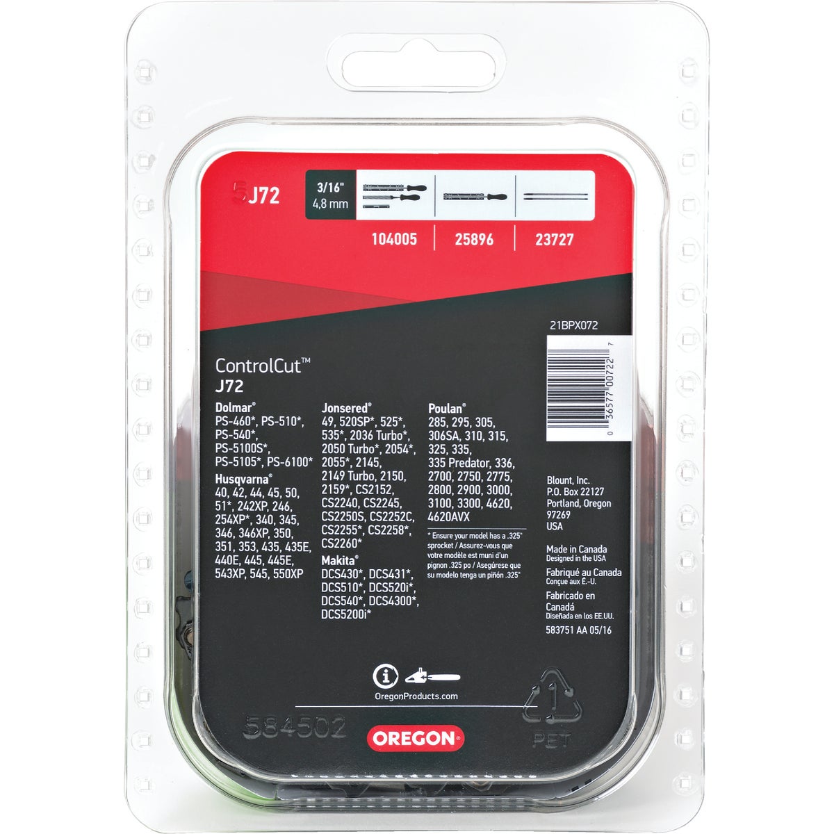 Oregon ControlCut 18 In. 72-Link 0.058 In. ga Chainsaw Chain Image 4
