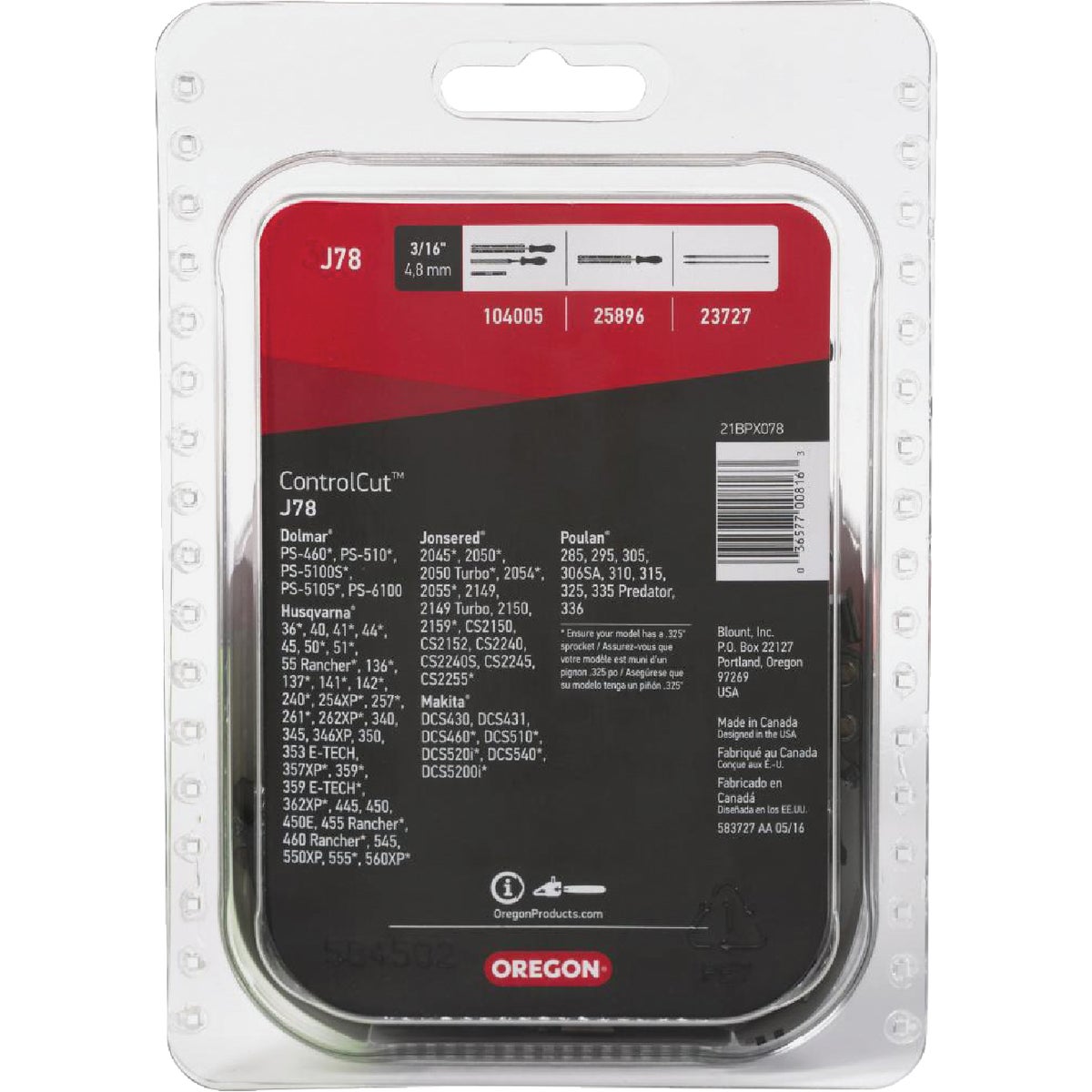 Oregon ControlCut 20 In. 78-Link 0.058 In. ga Chainsaw Chain Image 4