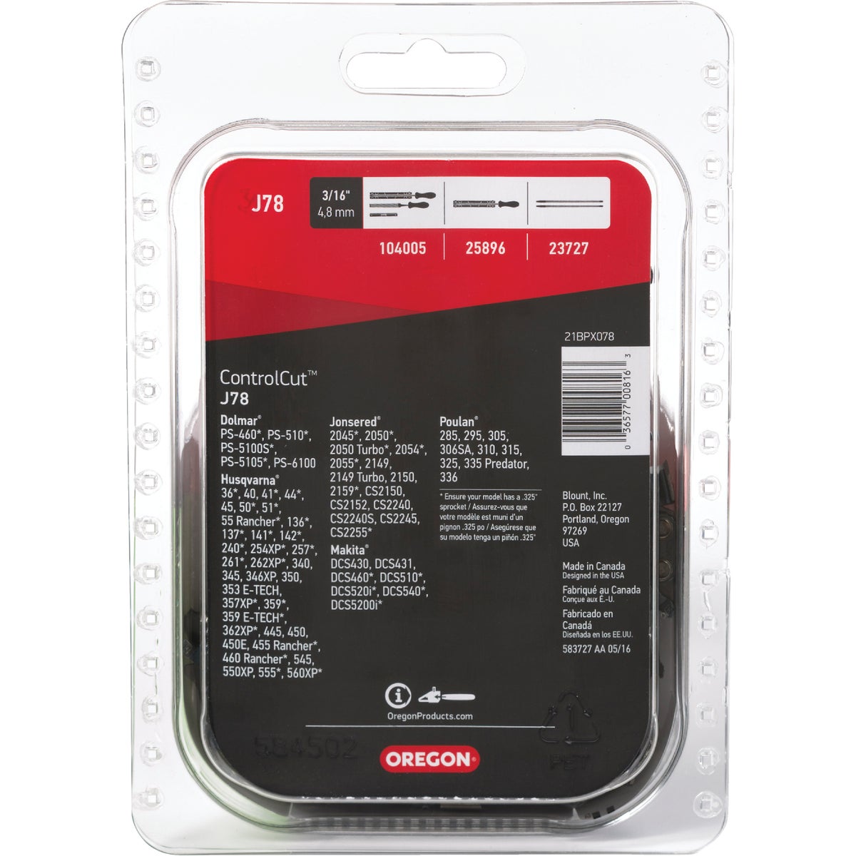 Oregon ControlCut 20 In. 78-Link 0.058 In. ga Chainsaw Chain Image 5
