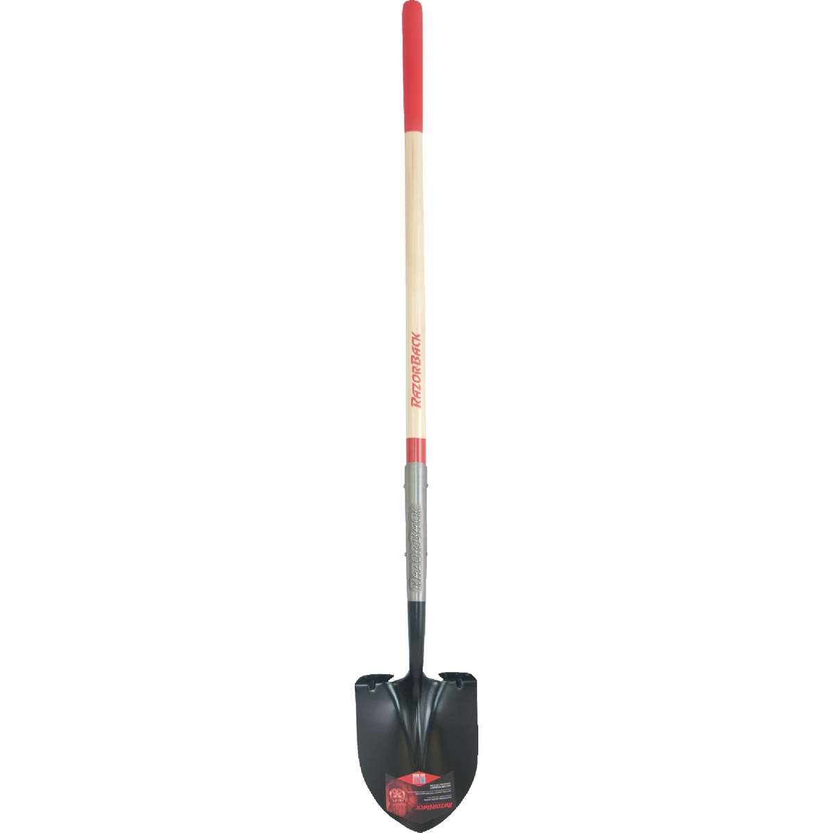 Razor-Back 48 In. Cushion Grip Wood Handle Round Point Shovel
