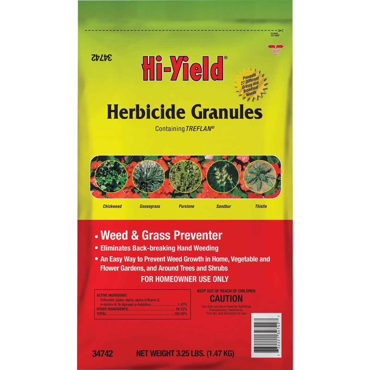 Hi-Yield 3.25 Lb. Ready To Use Granules Grass & Weed Preventer