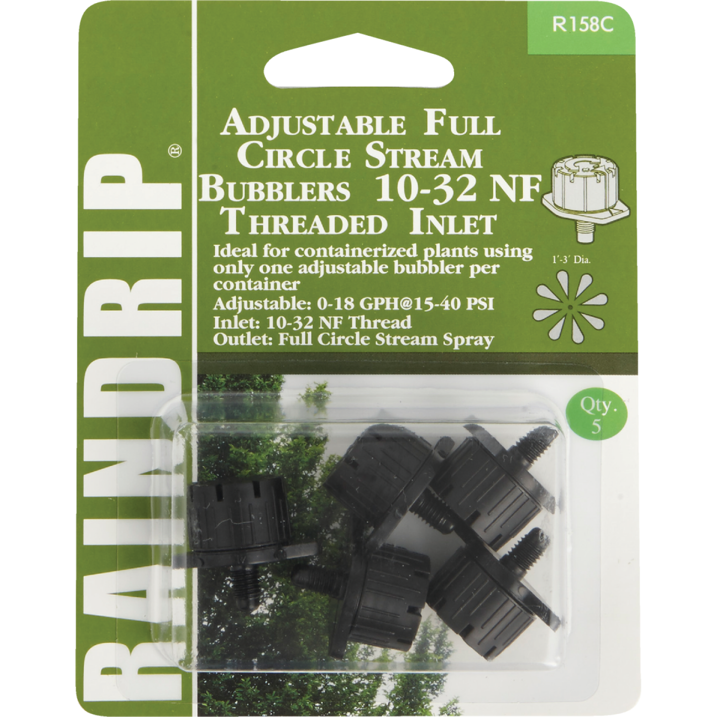 Raindrip Full Circle Stream 13 GPH Adjustable Bubbler with Threaded Inlet (5-Pack) Image 1