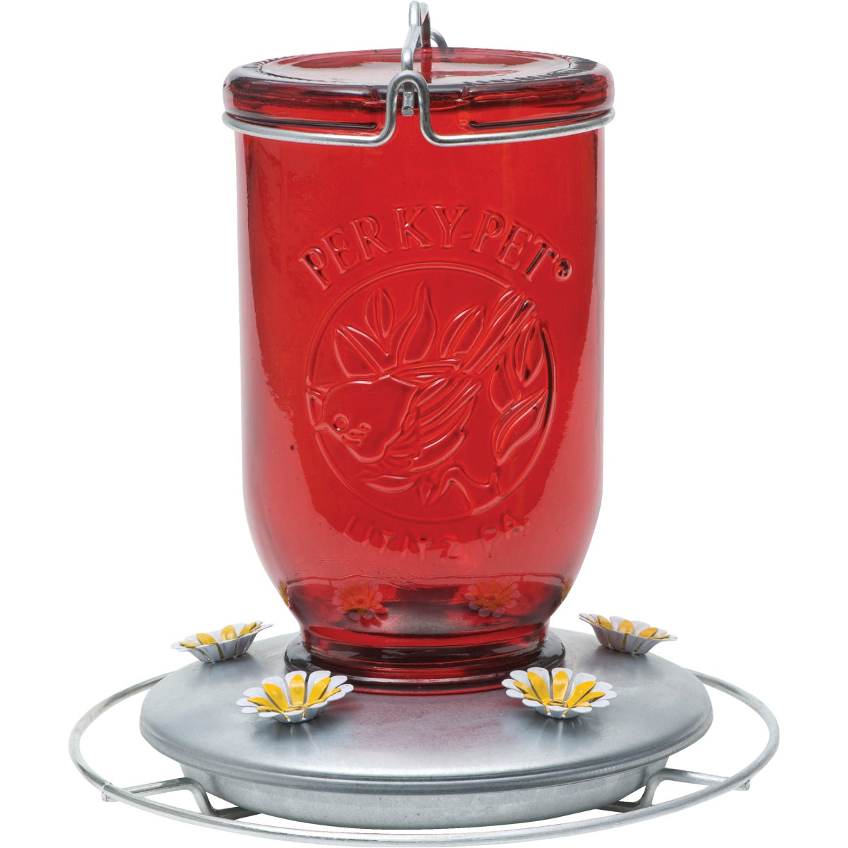 Perky-Pet 32 Oz. Glass Mason Jar Hummingbird Feeder Image 1