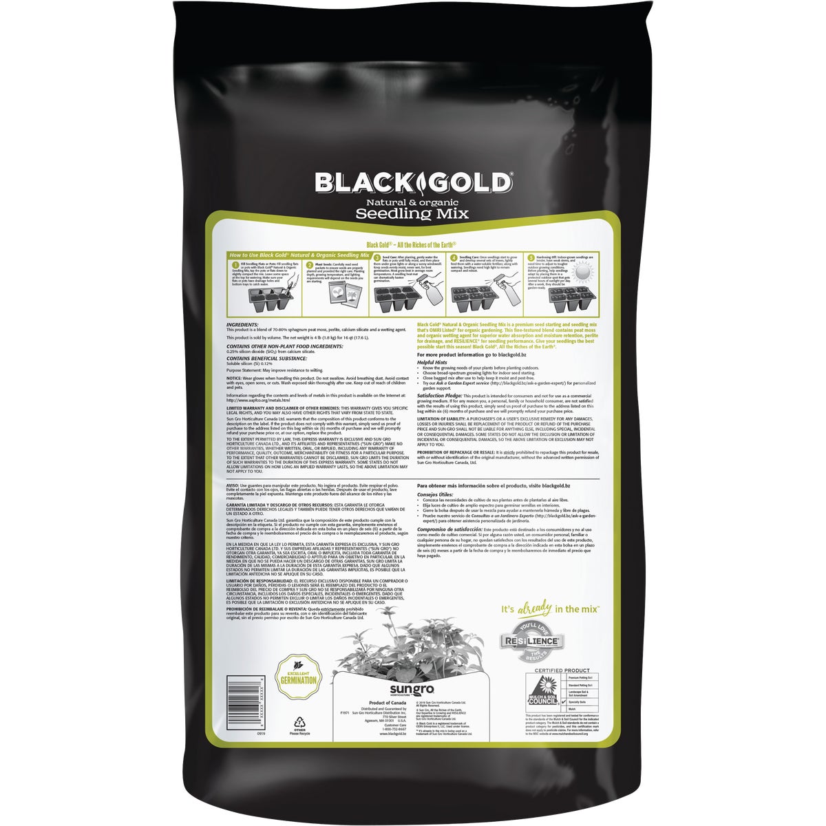 Black Gold 16 Qt. 8-1/3 Lb. All Purpose Container Potting Seed Starting Mix Image 5