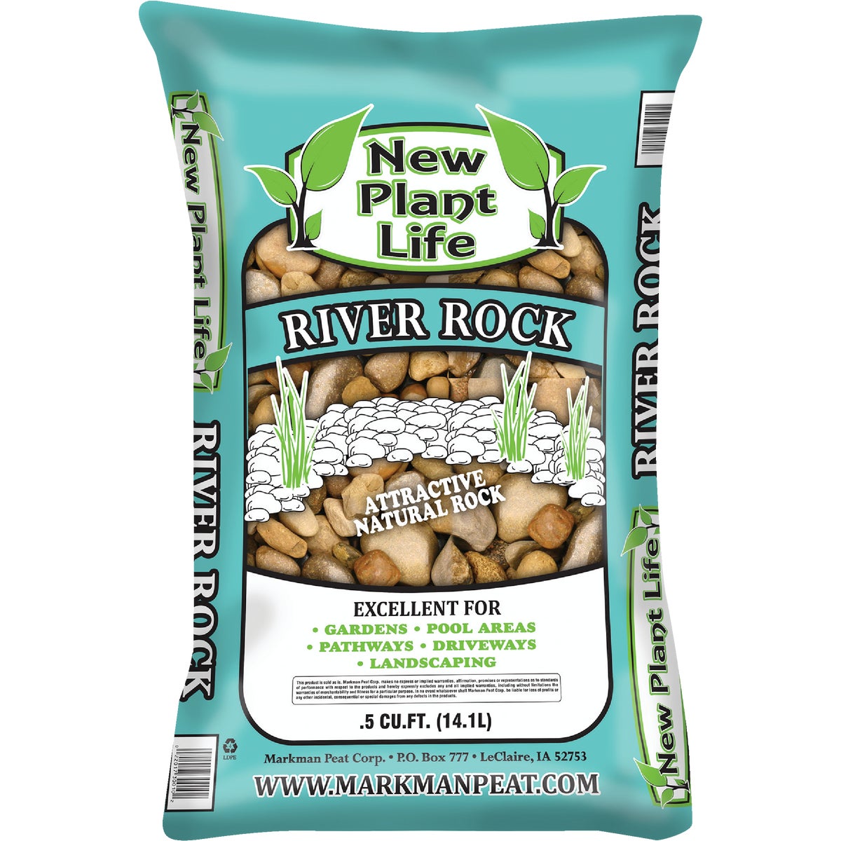 New Plant Life 0.5 Cu. Ft. River Rock