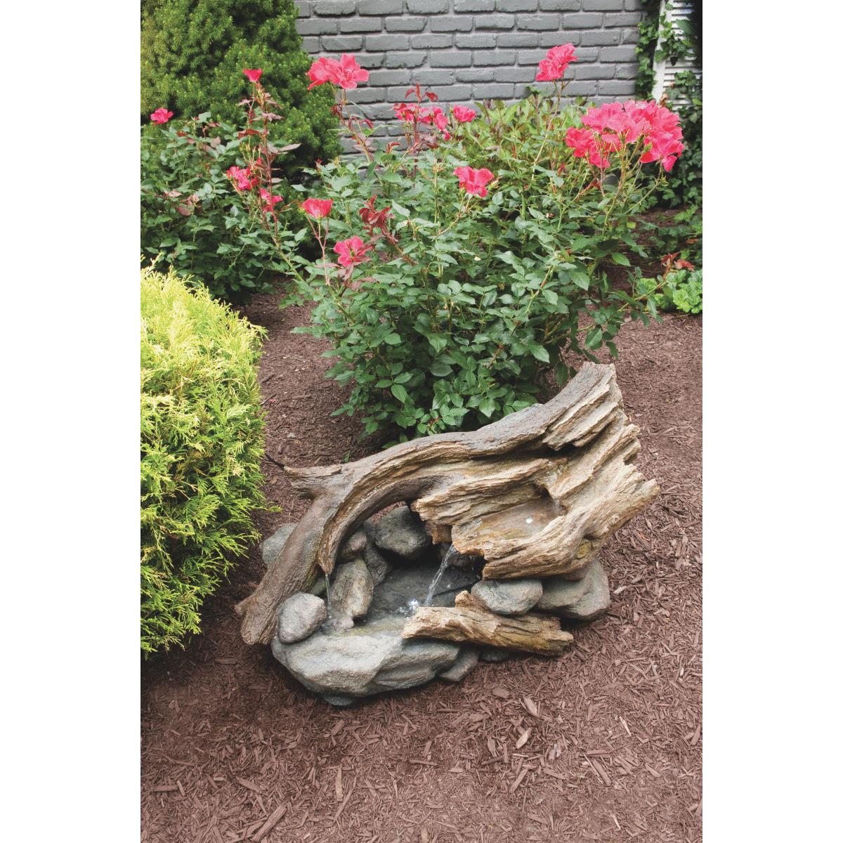 LOG AND ROCK FOUNTAIN