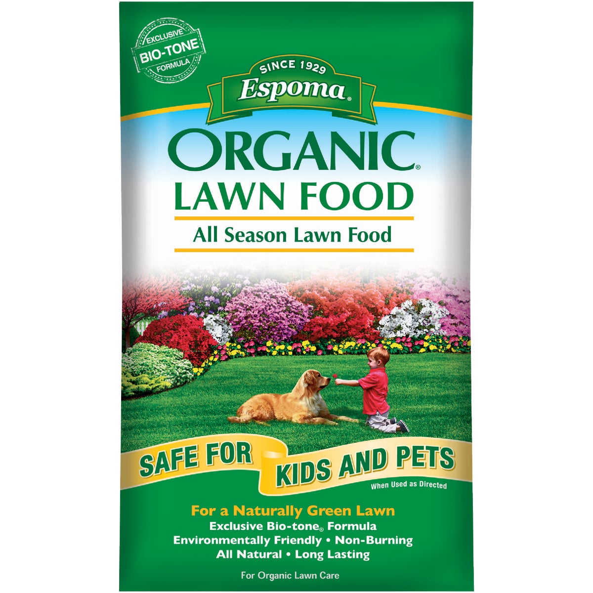Espoma Organic 28 Lb. 5000 Sq. Ft. 9-0-1 + Iron All Season Organic Lawn Fertilizer