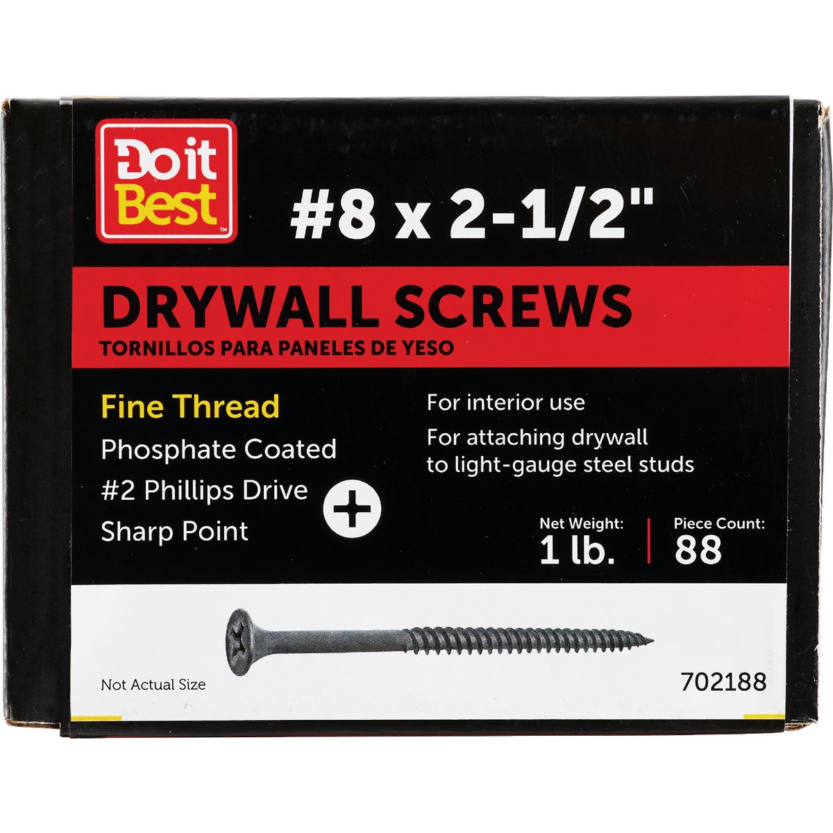 Do it #8 x 2-1/2 In. Fine Thread Multipurpose Drywall Screw (1 Lb. Box) Image 1