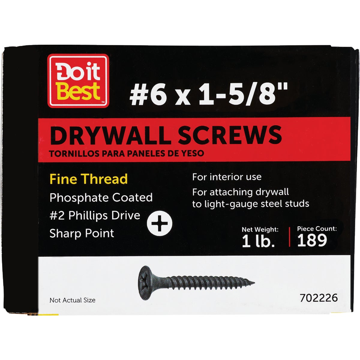 Do it #6 x 1-5/8 In. Fine Thread Multipurpose Drywall Screw (1 Lb. Box) Image 1