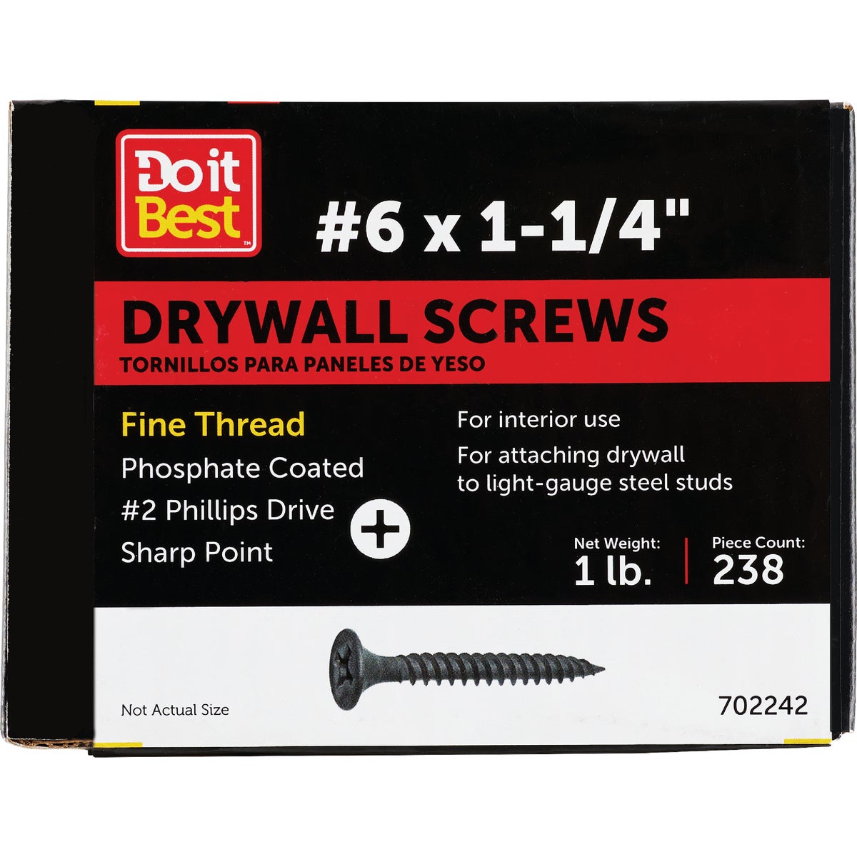 Do it #6 x 1-1/4 In. Fine Thread Multipurpose Drywall Screw (1 Lb. Box) Image 1