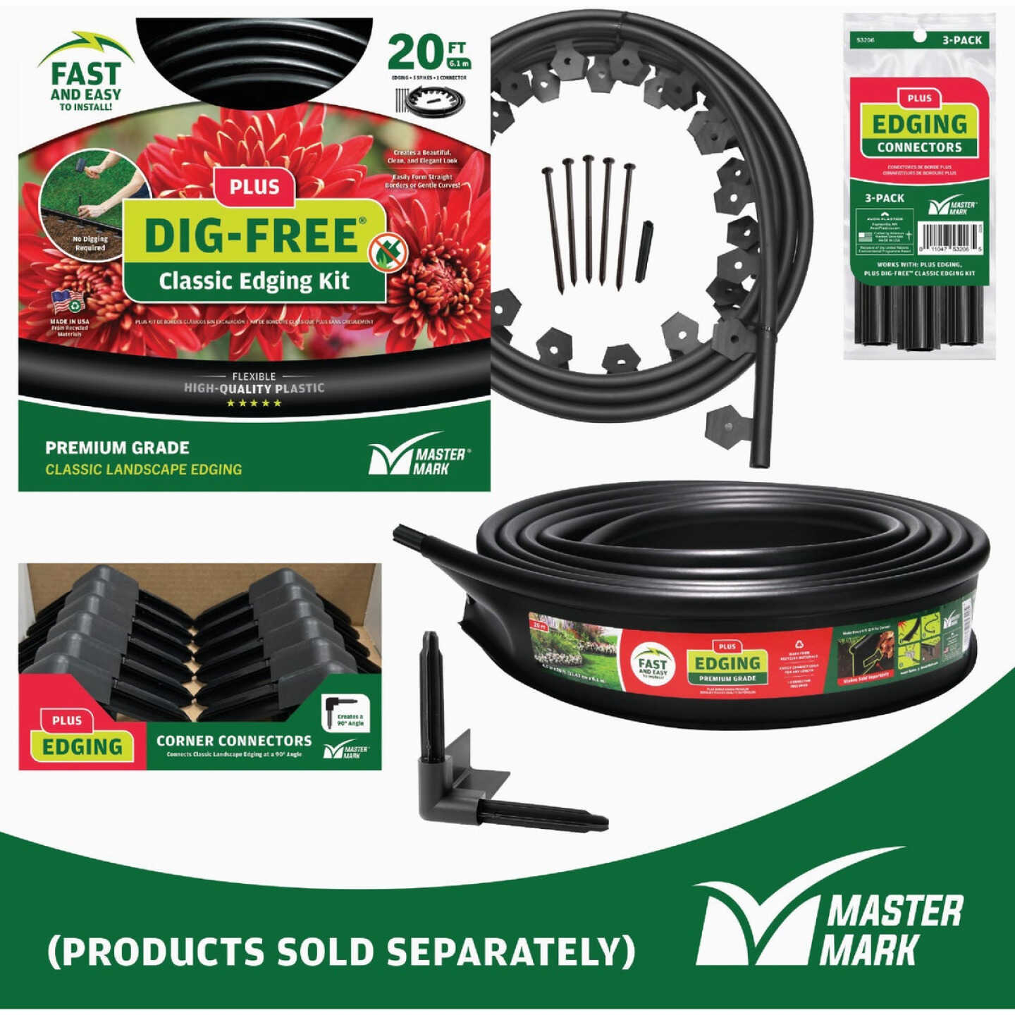 Master Mark Plus Straight Black Plastic Lawn Edging Coupler (3-Pack) Image 6