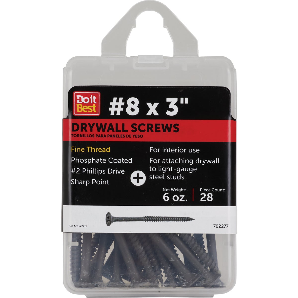 Do it #8 x 3 In. Fine Thread Multipurpose Drywall Screw (6 Oz. Pack)
