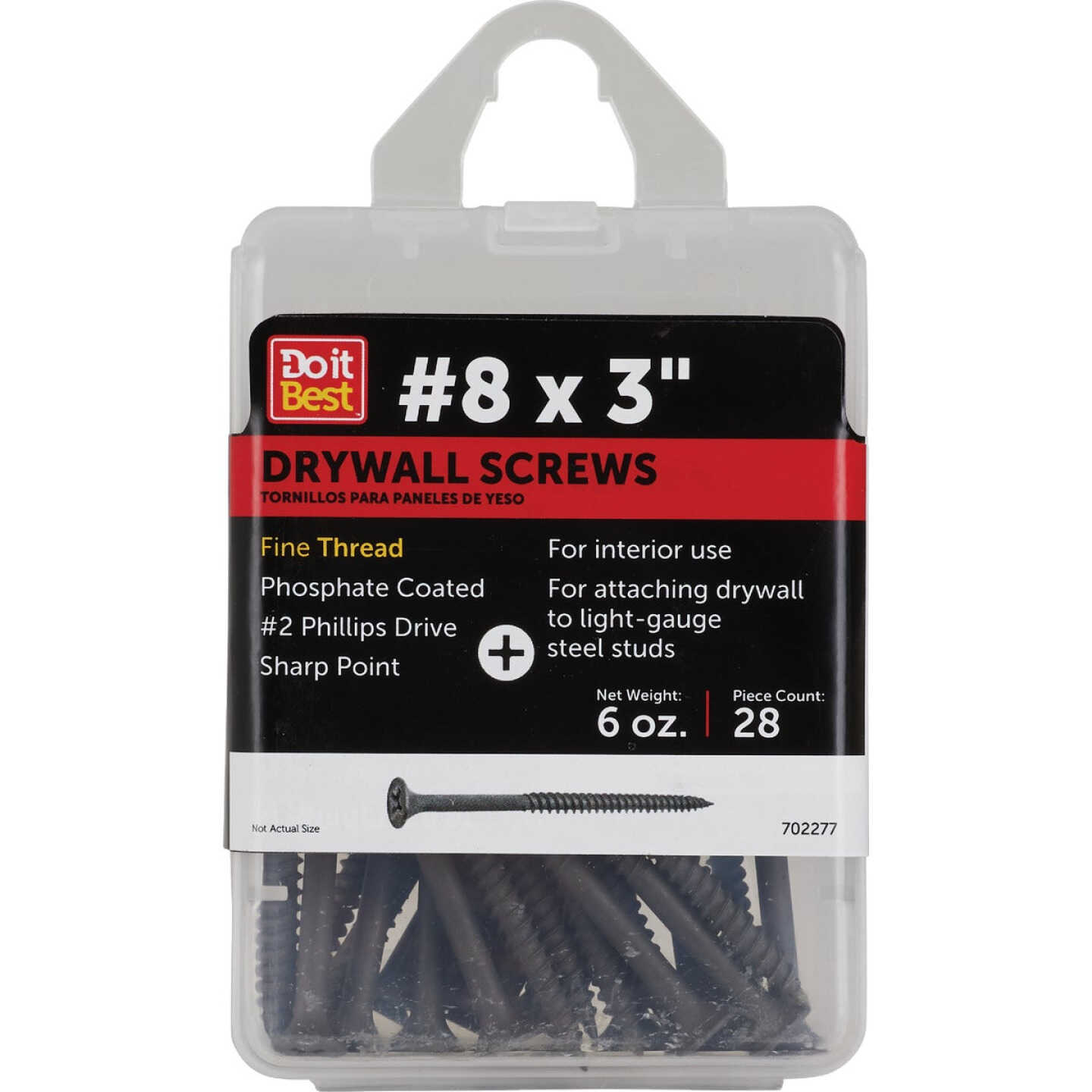 Do it #8 x 3 In. Fine Thread Multipurpose Drywall Screw (6 Oz. Pack) Image 1