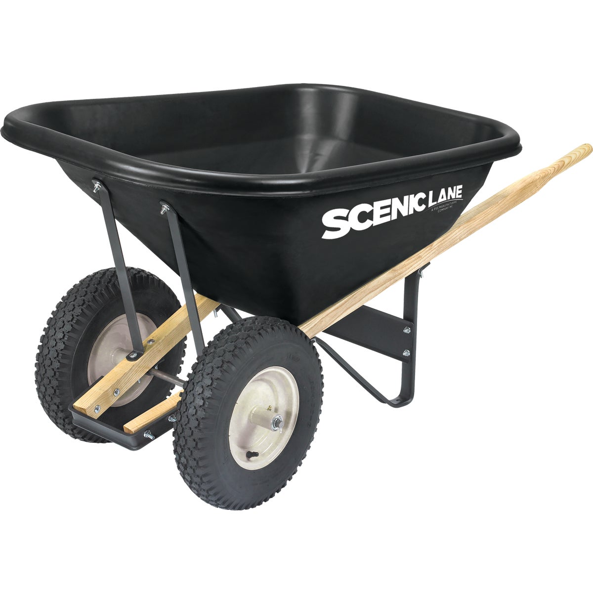 Scenic Road 8 Cu. Ft. Dual-Wheel Heavy Duty High-Density Poly Wheelbarrow