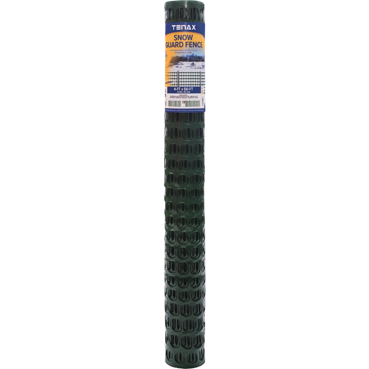 Tenax Sno-Guard 4 Ft. H. x 50 Ft. L. Polyethylene Snow Safety Fence, Green