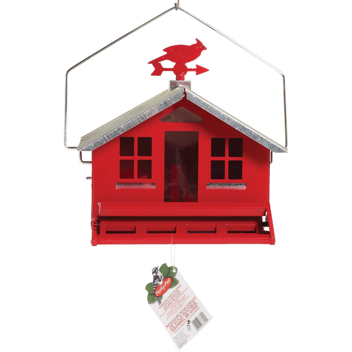 Perky-Pet Squirrel-Be-Gone Red Metal 12 Lb. Capacity Bird Feeder Image 2