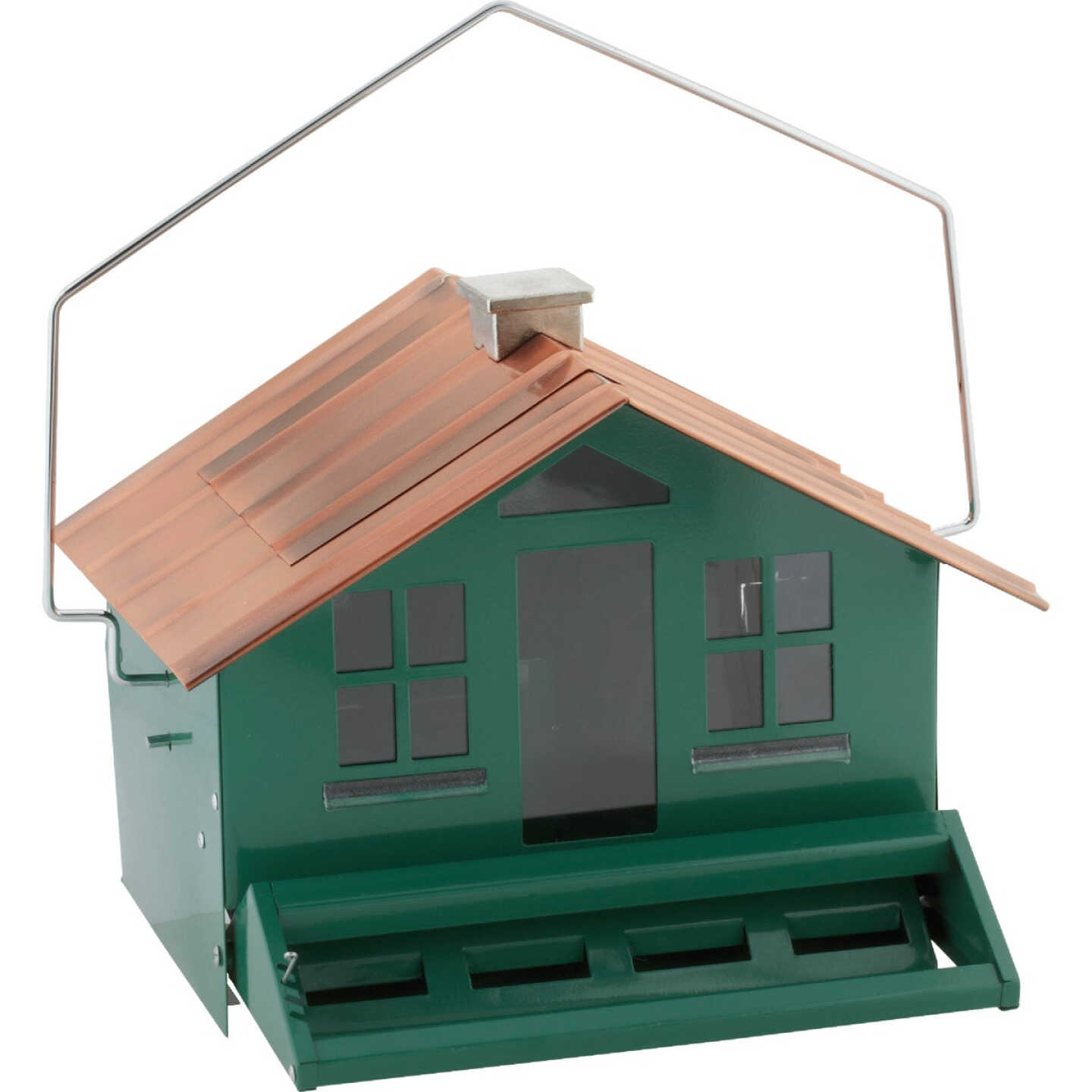 Perky-Pet Squirrel-Be-Gone Green Metal 12 Lb. Capacity Bird Feeder Image 1