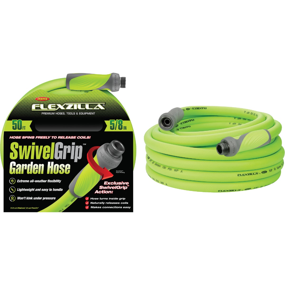 Flexzilla 5/8 In. Dia. x 50 Ft. Drinking Water Safe Garden Hose with SwivelGrip Connections Image 8