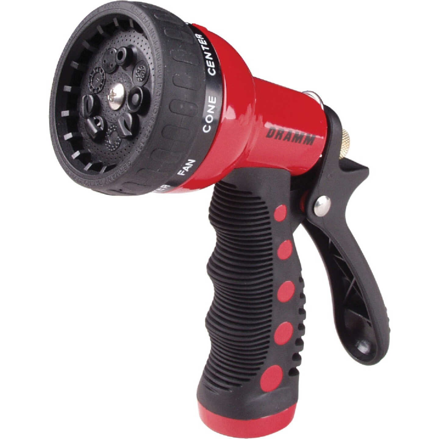 Dramm Heavy-Duty Metal 9-Pattern Nozzle, Red Image 1