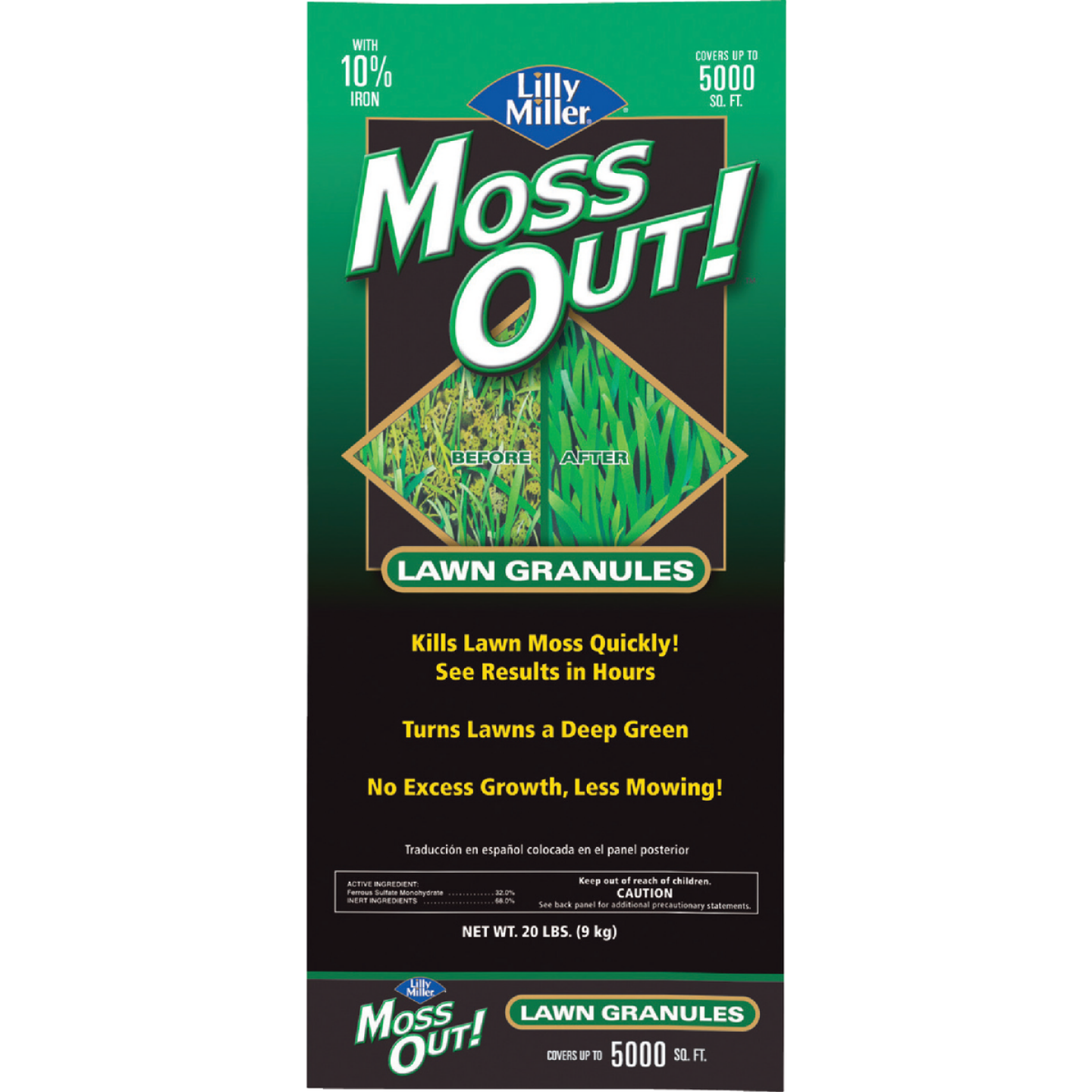 Lilly Miller MOSS OUT! 20 Lb. Ready To Use Granules Moss & Algae Killer Image 1