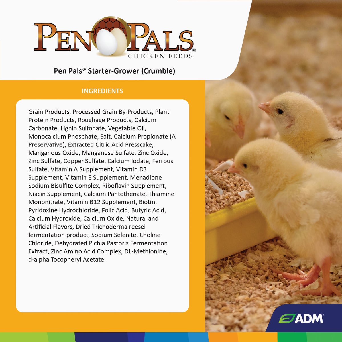 ADM Pen Pals 50 Lb. Medicated Chicken Starter/Grower Chicken Feed Image 3