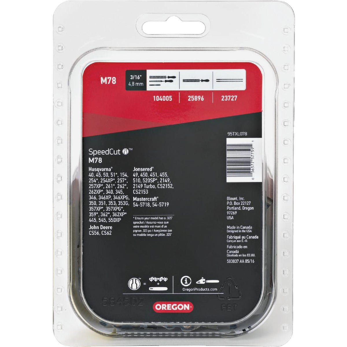 Oregon SpeedCut 20 In. 78-Link Chainsaw Chain Image 4